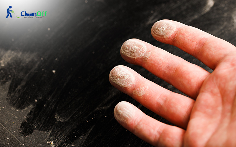 Dusty surface requiring allergy-friendly cleaning